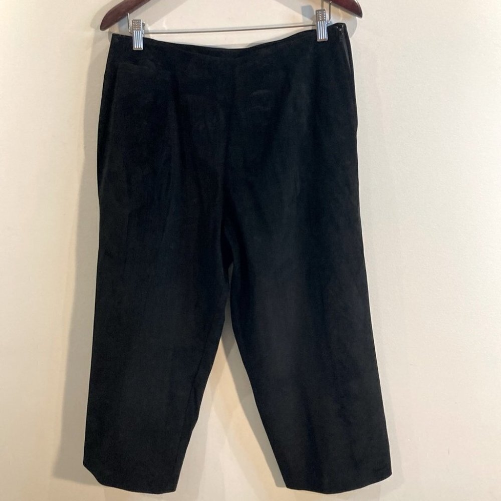 DANIER Sz 14 Suede Lined Front Card Pocket Size Zipper Culotte Style Pants